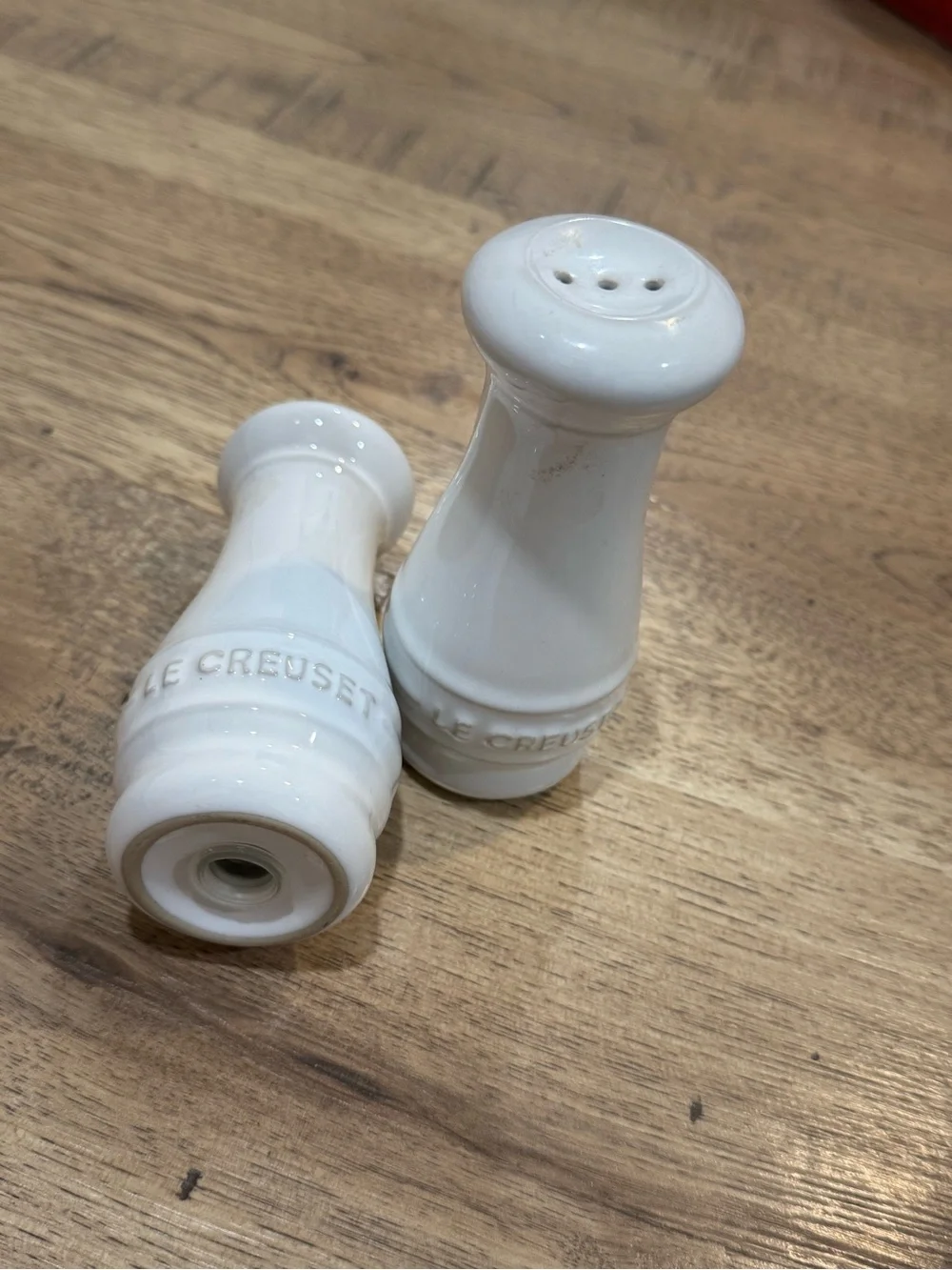 Le Creuset White Ceramic Salt and Pepper Set